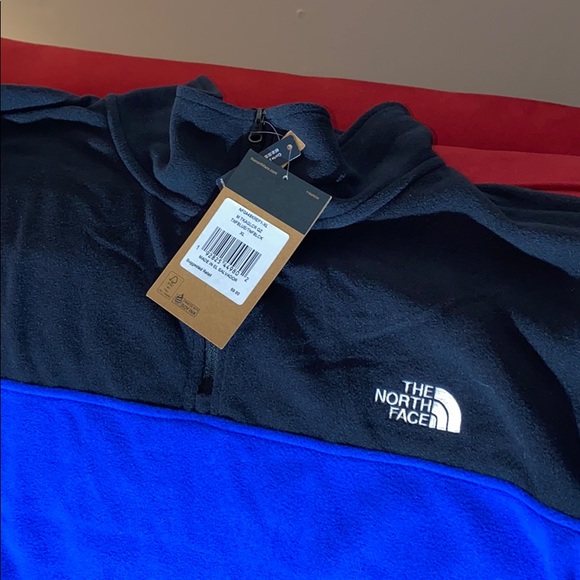 TNF Mens blue/black FLEECE 1/4 zip sweater - Picture 2 of 7
